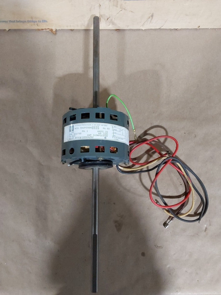 GENERAL ELECTRIC, MODEL 5KCP29BK693S, PH 1, 60HZ, 900/750RPM, 1/20HP