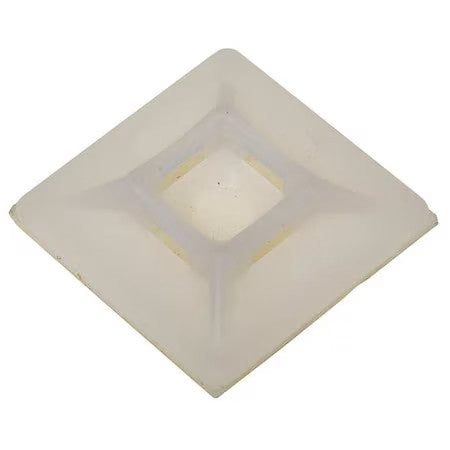 Zoro Select 6Eee8 Cable Tie Mounting Pad, 4 Entries, Nylon 6/6, 0.2 In Slot Wd,