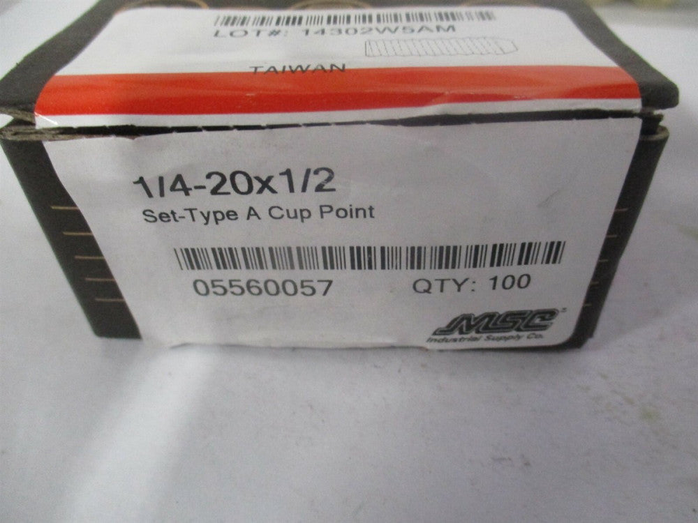 (101317P) /4-20 UNC 1/8" x 1/2" OAL Grade 8 Cup Point Set Screw - Pack of 100 