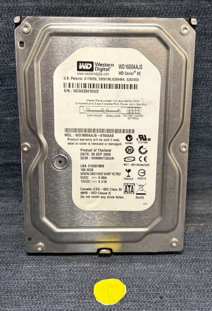 WESTERN DIGITAL HARD DRIVE WD1600AAJS-61WAA0  160.0GB