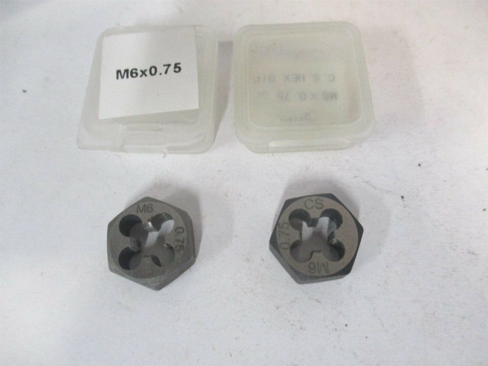 (419-06075) M6-0.75 HSS .5in RH Hex Round Die - Lot of 2