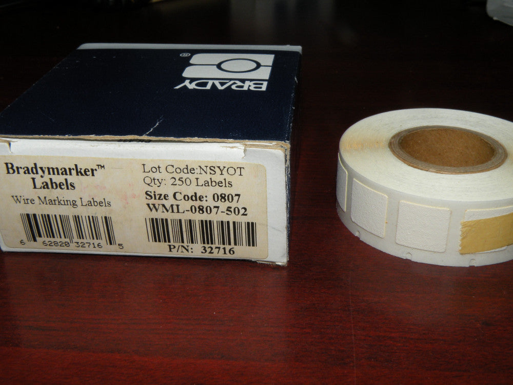 Brady WML-0807-502 Wire Marking Labels for Brady LS2000 12.7mm x 12.7mm 