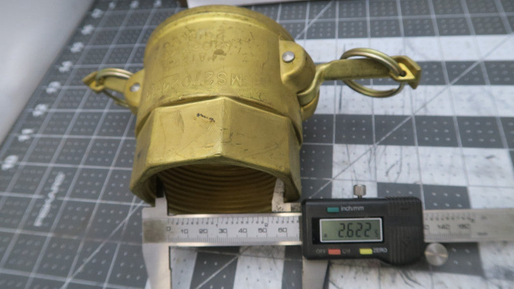 3" Type D Brass Cam & Groove Female Coupler X 2 ½” NPT Female Thread [B6B4]