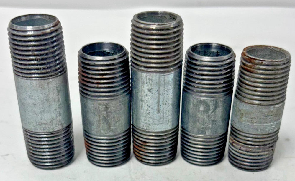 NIPPLES LOT OF 5 TPI 14 DIAMETER 3/4"  & 5/8"