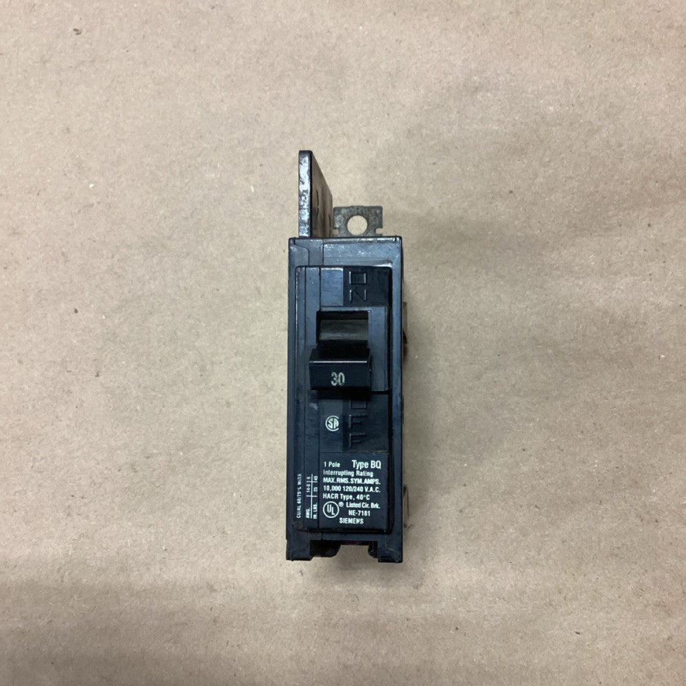 ITE Siemens 30 Amp 1 Pole Type BQ Bolt-on Circuit Breaker 120/240 VAC