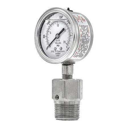Pic Gauges 301L254h/5Jjja00 Pressure Gauge With Diaphragm Seal, 0 To 300 Psi, 2