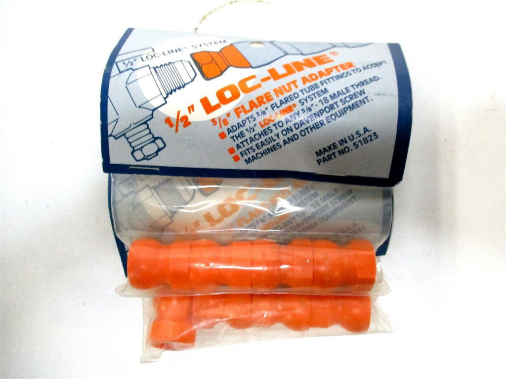 Loc-Line 51823 1/2 Hose Inside Dia Acetal Copolymer Flex Flare Nut Adapter 8 PK