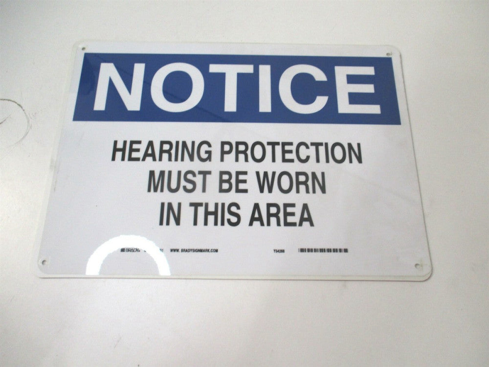 Brady (25491) 10" x 14" Notice Hearing Protection Must be Worn in This Area Sign