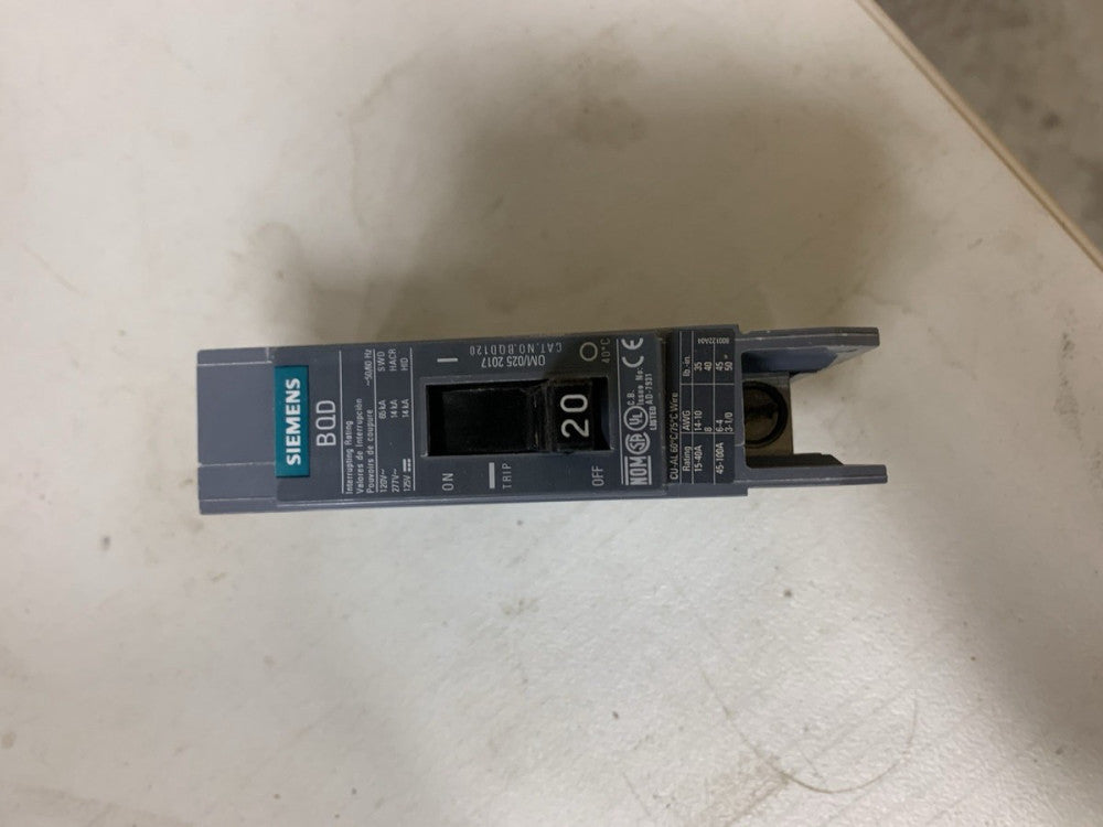 Siemens BQD120 20amp Single Phase 300v Circuit Breaker