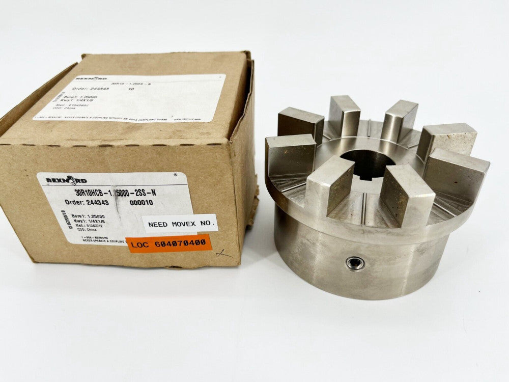 New Rexnord Wrapflex 30R10HCB-1.25000-2SS-N Coupling Hub 30R10-1.250S-N