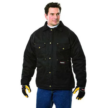 Refrigiwear 0630Rblklar Men's Insulated Jacket, 100% Cotton Denim, Zipper And