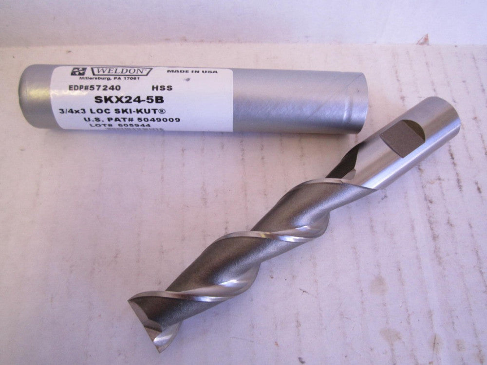 Weldon (SKX24-5B) 3/4 x 3/4 x 3" OAL Square HSS 2-Flute Endmill New