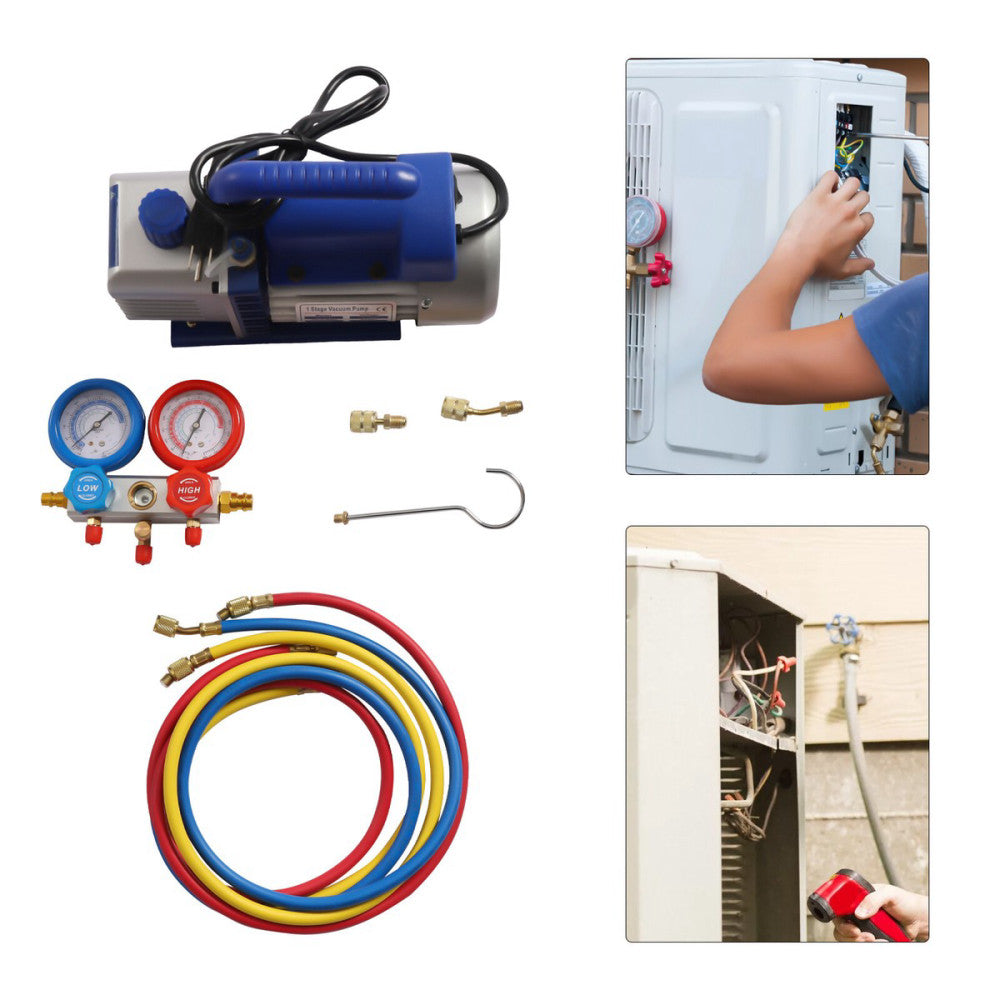 Vacuum Pump Auto AC Repair Complete Tool kit A/C Refrigeration Kit For Car Air