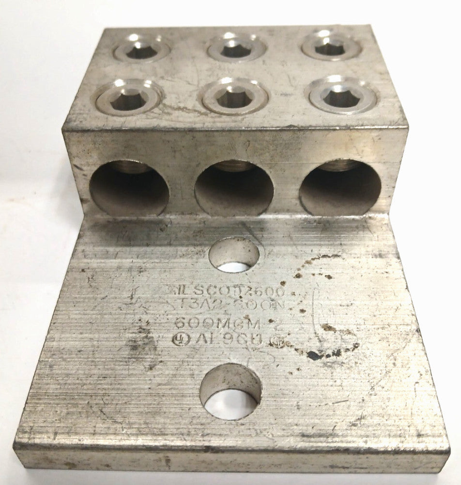 ILSCO T3A2-600N ALUMINUM COPPER 3-CONDUCTOR LUG LENGTH 5-1/2"