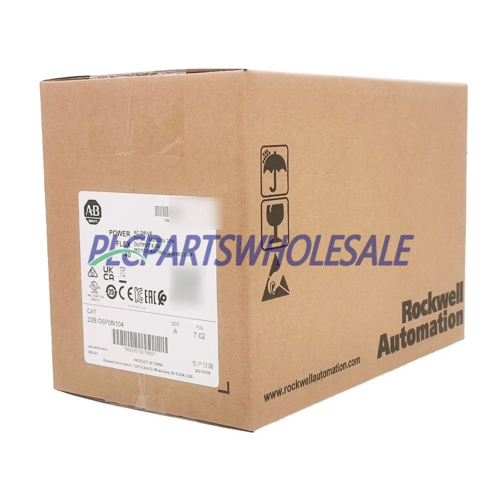 Allen Bradley 22B-D6P0N104 PowerFlex 40- 2.2 kW 3 HP AC Drive Factory Sealed