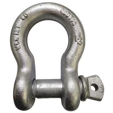 Zoro Select 55Ay22 Anchor Shackle, Screw Pin, 3/4" Body Size, Finish: Hot
