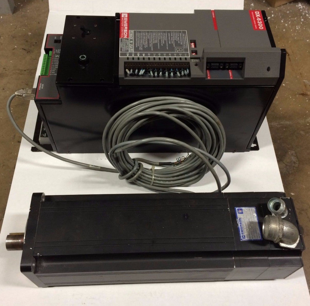 EMERSON DXM-6300 SERVO MOTOR & DXA-6300 POSITIONING DRIVE AMPLIFIER with Cables