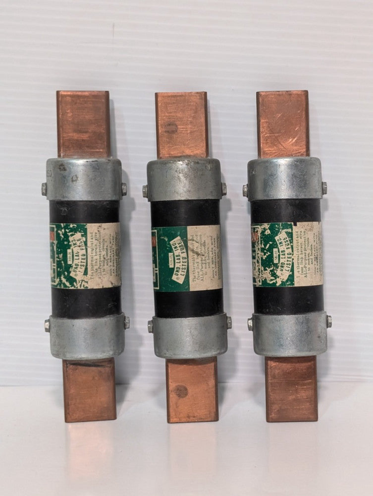 Lot of 3 Bussmann Fusetron FRN150 Class K9 Dual Element Fuses, 250V, Pre-Owned