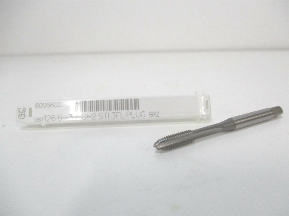 OSG (6006600) #6-32 UNC H2 3-Flute Plug Chamfer Bright Finish HSS STI Tap 