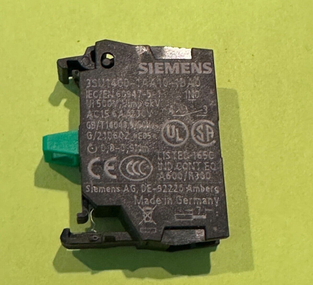Siemens 3SU1400-0AA10-0BA0 Contact Blocks 1 NO (Lot of 5) - New Fast Ship