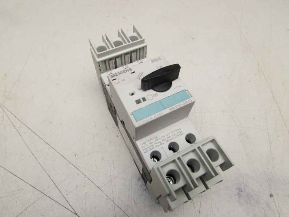 SIEMENS SIRIUS 3RV1721-0JD10 CIRCUIT BREAKER 3-POLE 1A NICE USED TAKEOUT !!