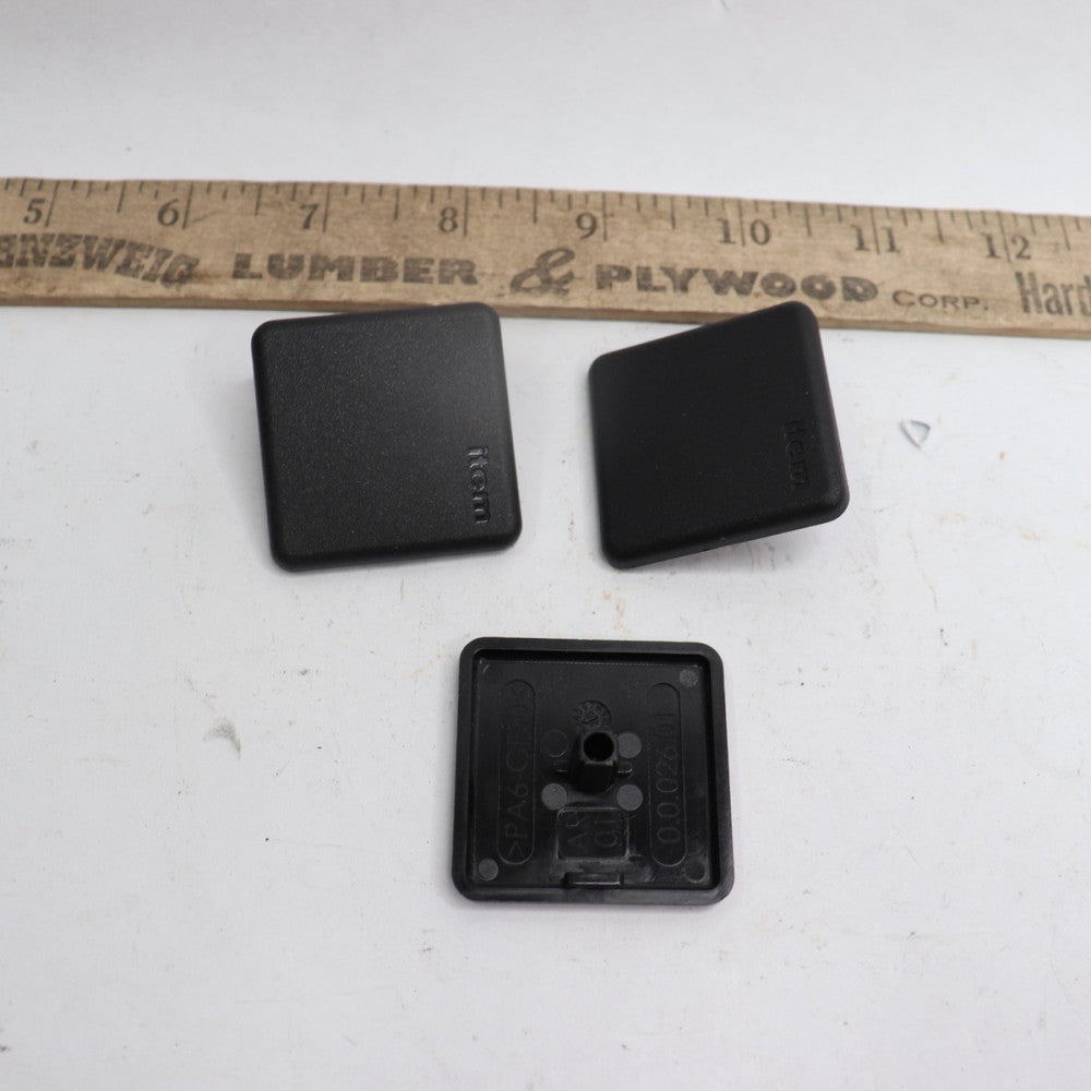 (3-Pk) Item Edge Square Caps Line 8 Black 40 mmx 40 mm 2601
