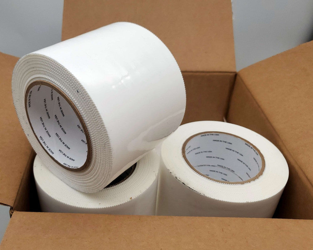 IPG White PE Film Sealing Tape 3.77" x 36 Yds 9 Mil PE89633WS Pack of 12 Rolls