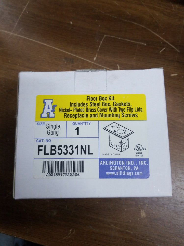 Arlington FLB533IINL Plastic Box 2-Gang Combo Floor Box Kit