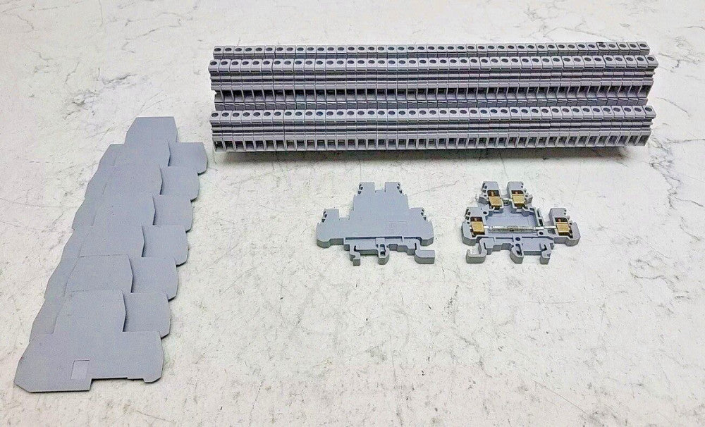 45 Pack Entrelec M4/6D Double Deck Terminal Blocks  w/ 7 Block Ends