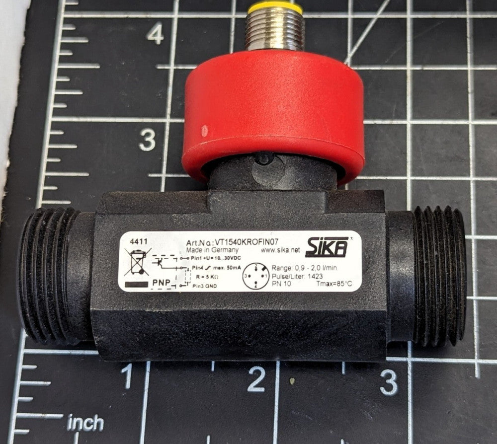 Sika Turbo Flow Meter VT1541KROFIN07, 10-30 VDC, 0.9- 2.0 L/MIN 50 MA MAX [C5B1]