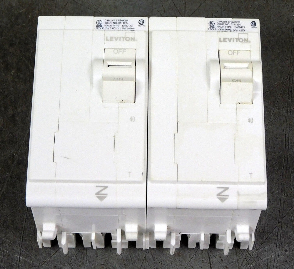 Levington LB240-T 2-Pole Circuit Breaker 40 A 120/240 V 10kA Lot of Two (2)