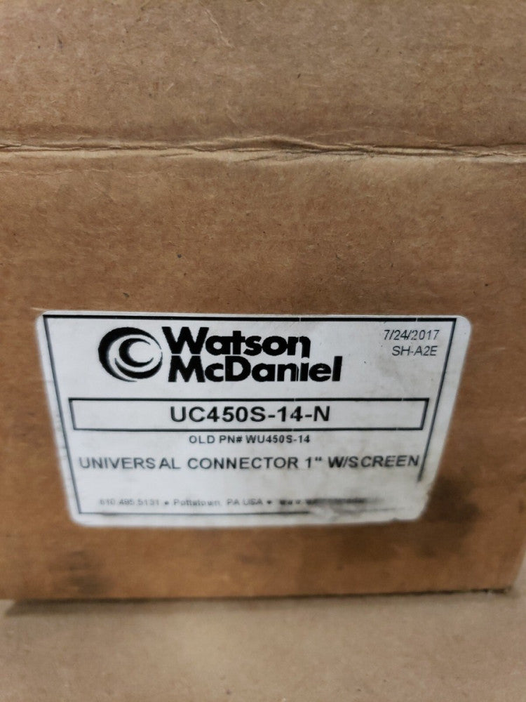 Watson McDaniel UC450S-14-N Universal Connector 1" W/Screen