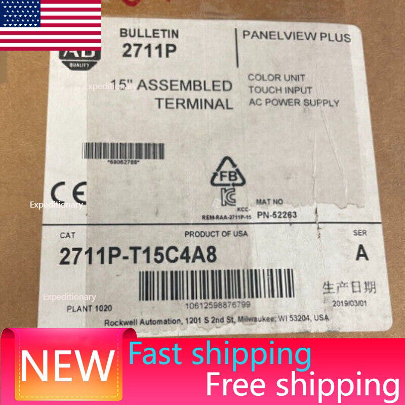 Allen Bradley 2711P-T15C4A8 /A FREE SHIP NEW US Free Tax