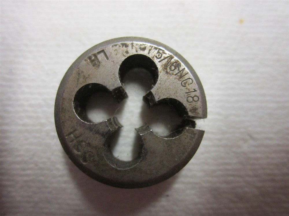 5/16-18 UNC LH Adjustable Round Die 1" Outside Diameter High Speed Steel