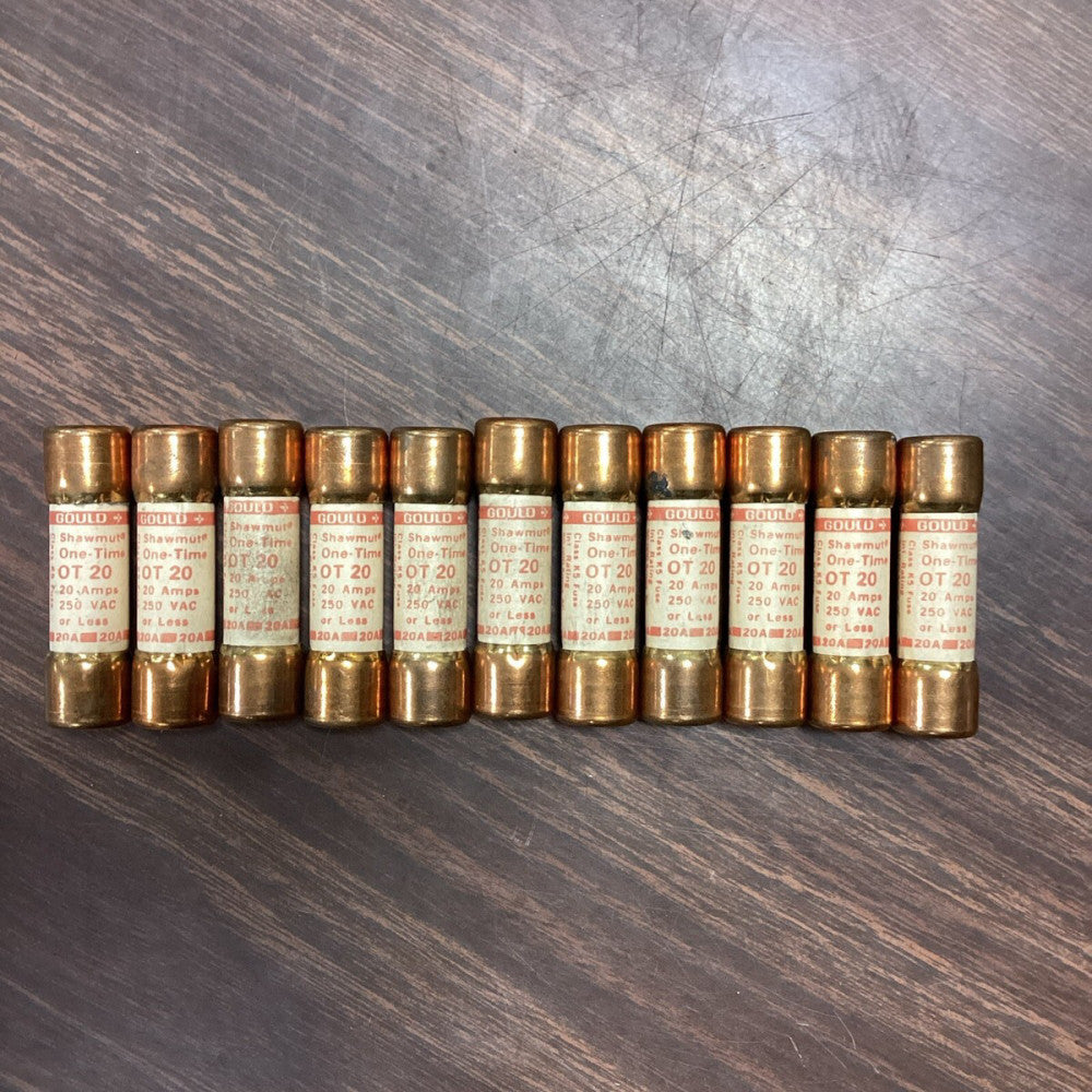 GOULD SHAWMUT OT20 ONE TIME 20 AMP FUSES LOT OF 11