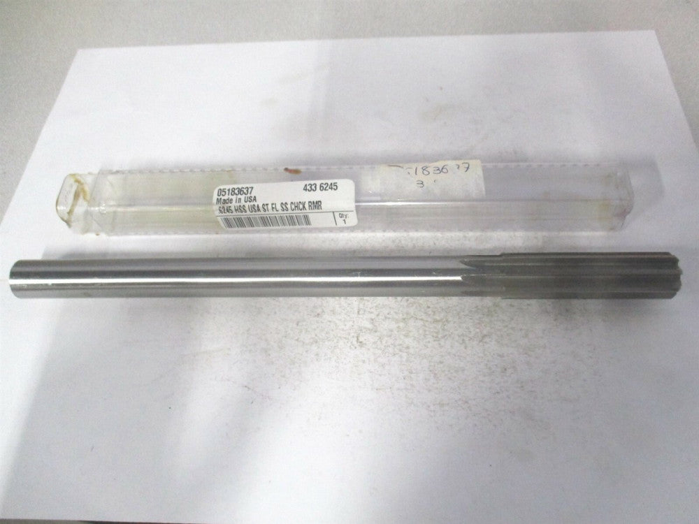 (433-0.6245) 0.6245" x 2-1/4" x 9" OAL 8-Flute High Speed Steel Chucking Reamer 