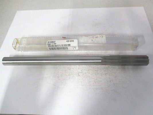 (433-0.6245) 0.6245" x 2-1/4" x 9" OAL 8-Flute High Speed Steel Chucking Reamer 