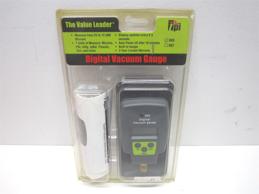 Test Products (605) LCD, 15 micron Hg to 12,000 micron Hg Vacuum Gauge 
