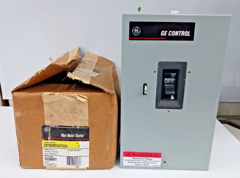 New GE NEMA Size M-0 Manual Motor Starter 2 Pole 1 Overload CR1062R2AAT2000