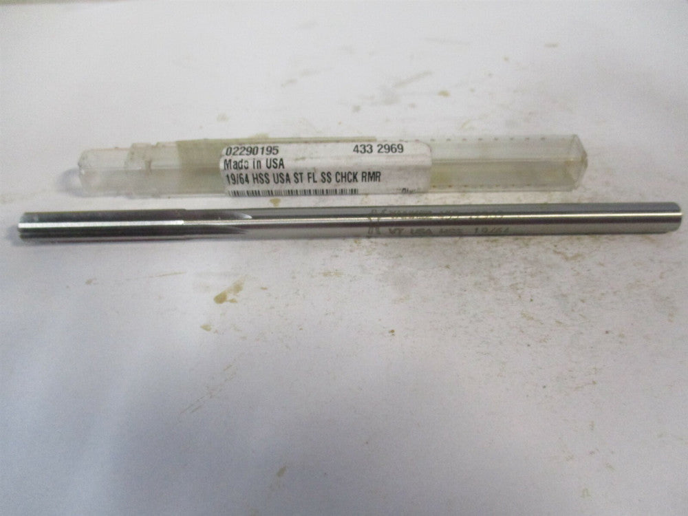 (433-0.2969) 19/64" x 19/64" x 4-3/8" OAL HSS Straight Chucking Reamer 