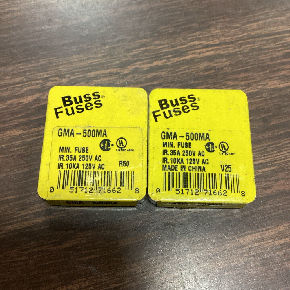 Buss GMA-500MA Bussmann Fuse Fine Wire (Pack of 10)