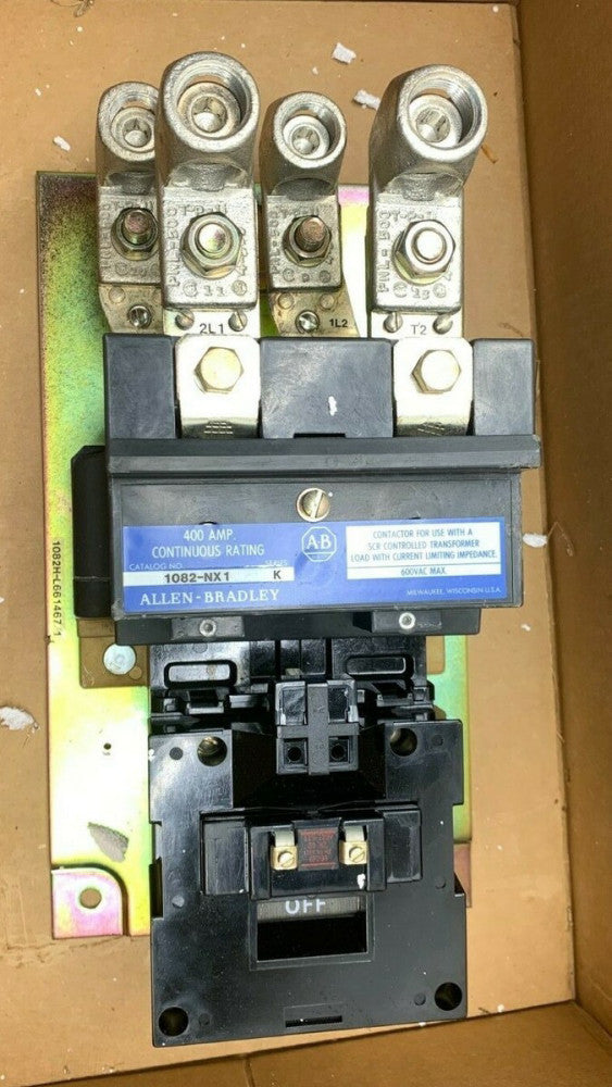 NEW IN BOX ALLEN-BRADLEY 400AMP 2 POLE CONTINUOUS RATING CONTACTOR 1082-NX1