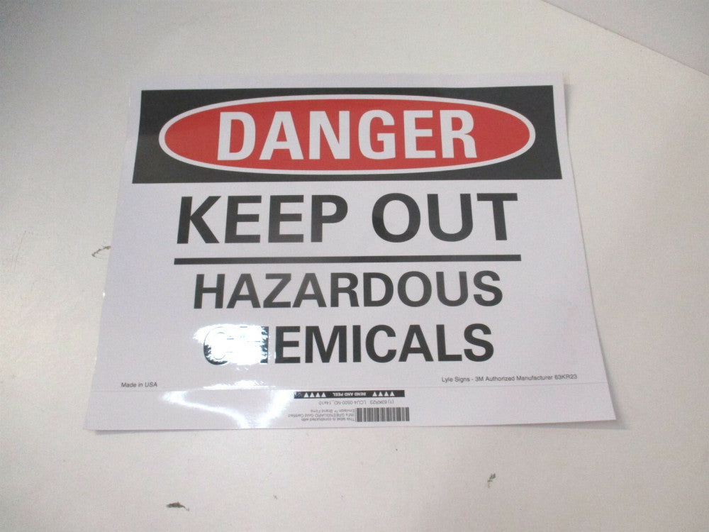 Lyle (LCU4-0500-ND_14X10) 10" x 14" Hazardous Chemicals Danger Label Lot of 2