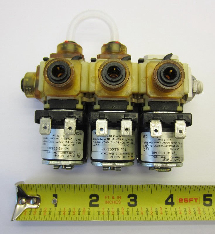 A.U.K Muller Solenoid Valves 48.003146 24v w/ 2604312R Valve Block Y88-Y89-Y126