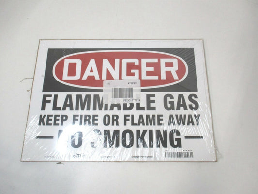 (478F93) 10 x 14 Flammable Gas Keep Fire Or Flame Away No Smoking Polyester Sign