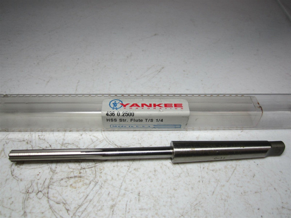 Yankee (436) 0.2500 HSS Straight Flute 6 Flute 1/4 Taper Shank Reamer