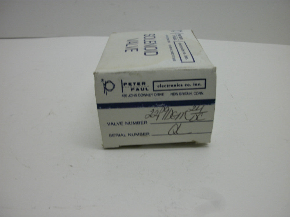 PETER PAUL 22P9DGM SOLENOID VALVE 24V 9.5W 3/16 ORIFICE 25 PSI HZ DC NEW IN BOX