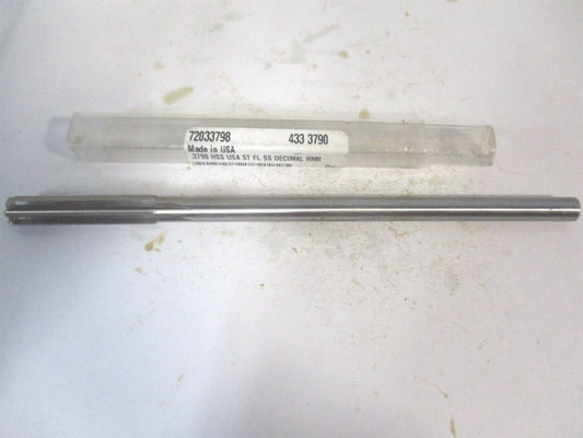 (433-0.3790) 0.379" x 1-3/4" x 7" OAL 6-Flute Straight Shank HSS Chucking Reamer