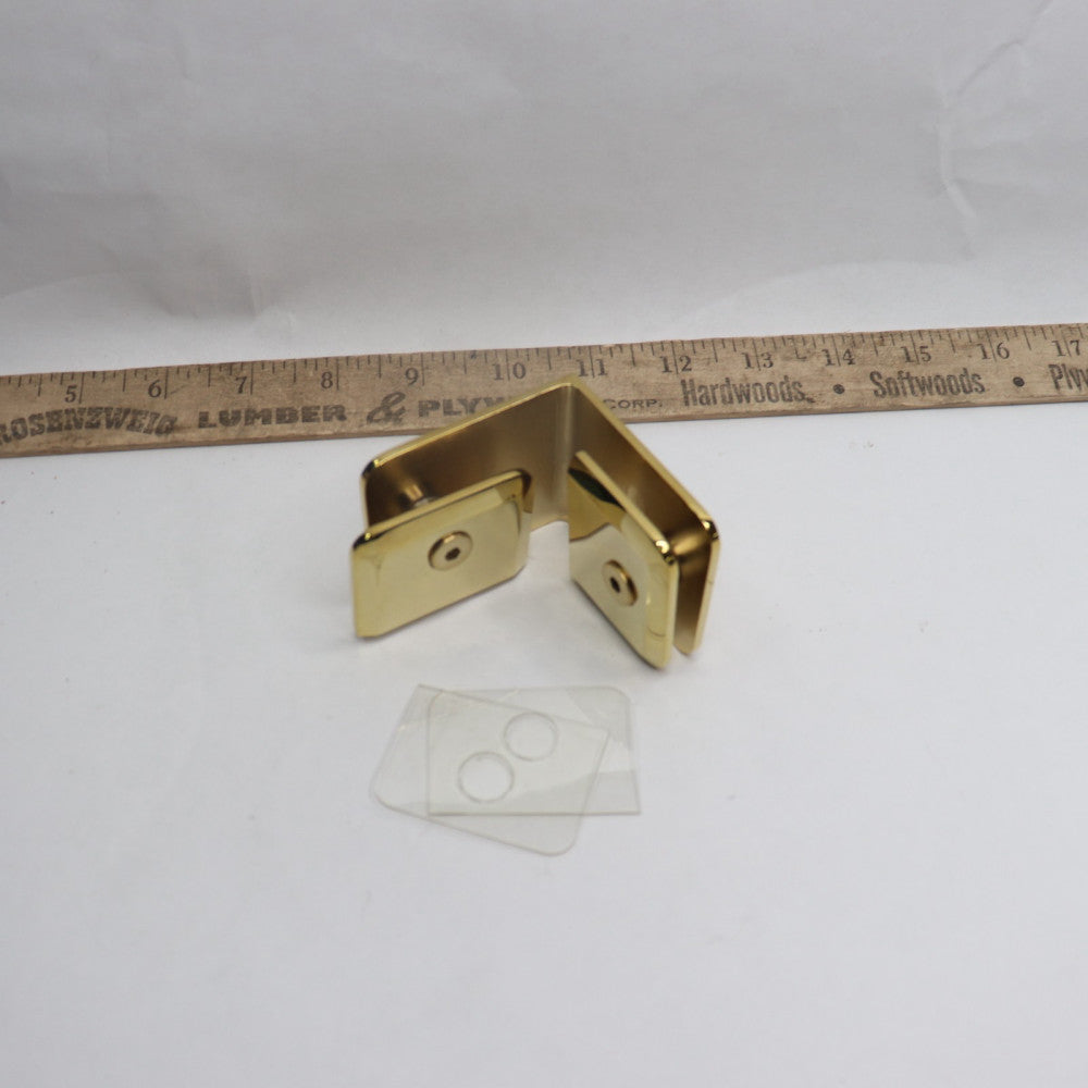 Premier 90 Degree Glass-to-Glass Clip Satin Brass CP90LB