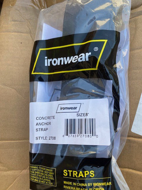 Ironwear 2708 8' Polyester Concrete Anchor Strap w/ Web Sheath -BUY MORE & SAVE!